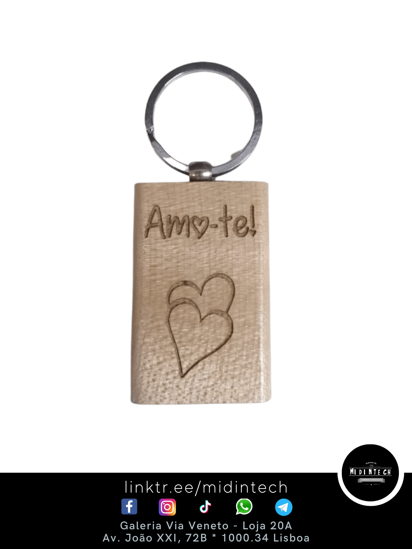 601 | Porta-Chaves Retangular em Pinho #Amor-1